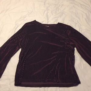 Ribbed Purple bell sleeved top